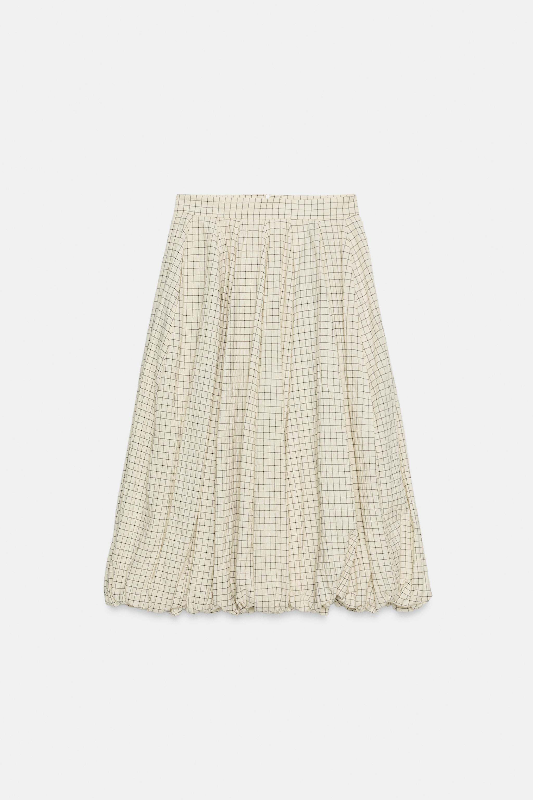 ZW COLLECTION PLAID BALLOON SKIRT